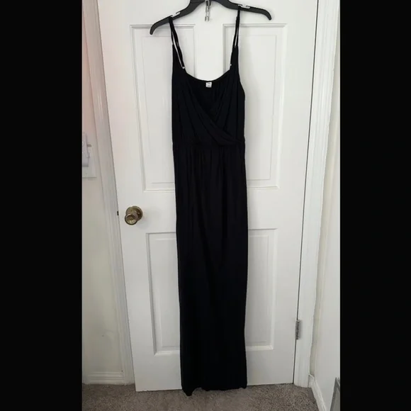 old navy black maxi dress Solid Sleeveless Prairie Dress